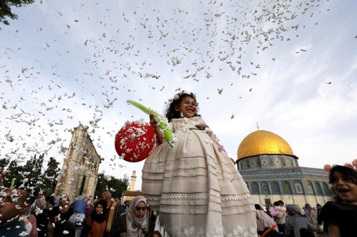 جشن عید فطر در شهر بیت‌المقدس فلسطین