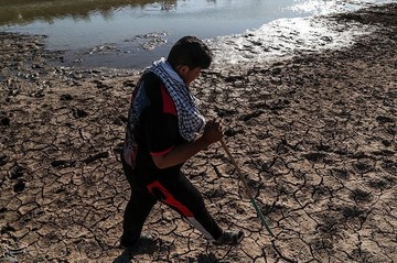 کاهش شدید آب رودخانه کرخه نور در هویزه