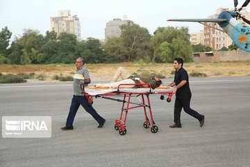 انتقال مصدومان اتوبوس زائران کربلا در هرمزگان