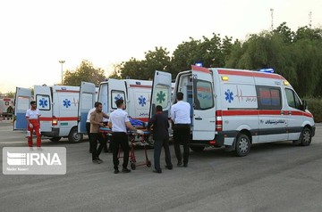 انتقال مصدومان اتوبوس زائران کربلا در هرمزگان