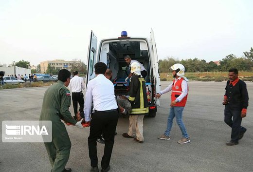انتقال مصدومان اتوبوس زائران کربلا در هرمزگان