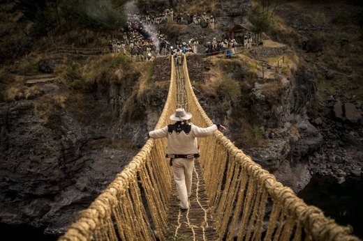 ساخت پل با علف در پرو