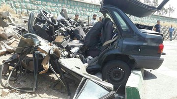 تصادف پراید در جاده دماوند