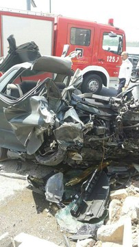 تصادف پراید در جاده دماوند