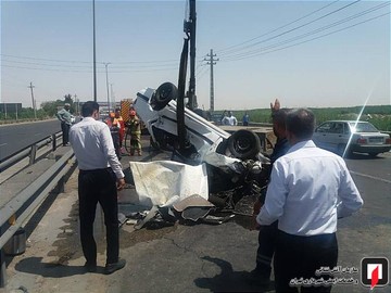 واژگونی پژو پرشیا در جاده ورامین
