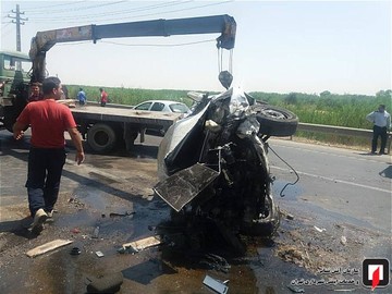 واژگونی پژو پرشیا در جاده ورامین