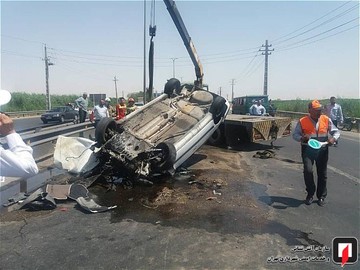واژگونی پژو پرشیا در جاده ورامین