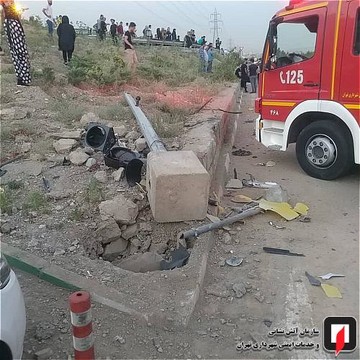 تصادف تیبا با پژو 206 در خیابان جدی اردبیلی