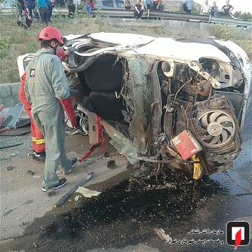 تصادف تیبا با پژو 206 در خیابان جدی اردبیلی