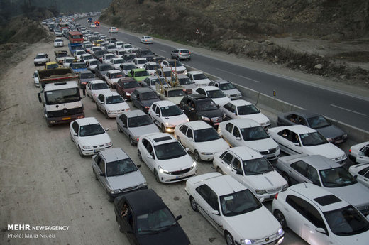 ترافیک روزهای تعطیل در جاده هراز