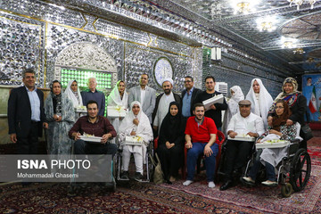 مراسم پیوند آسمانی هشت زوج معلول در امامزاده صالح (ع)