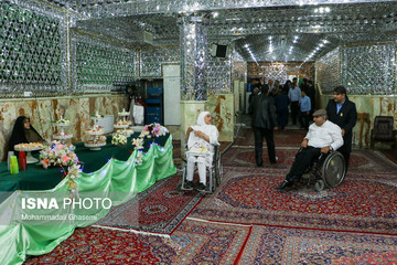 مراسم پیوند آسمانی هشت زوج معلول در امامزاده صالح (ع)