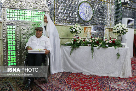 مراسم پیوند آسمانی هشت زوج معلول در امامزاده صالح (ع)