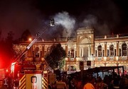 خسارات آتش‌سوزی؛ گنبد میراثی میدان حسن‌آباد فروریخت