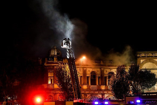 فیلم | بنای تاریخی میدان حسن‌آباد تهران در آتش سوخت!
