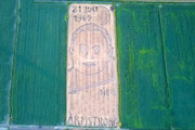 فیلم | نقاشی چهره آرمسترانگ با تراکتور روی یک زمین کشاورزی!