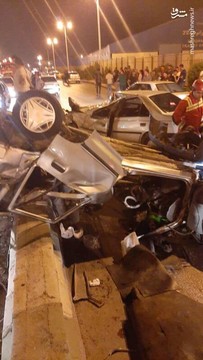 تصادف پراید با پژو 405 در جاده بریم آبادان