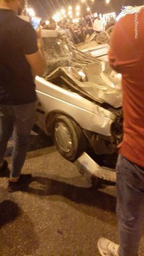 تصادف پراید با پژو 405 در جاده بریم آبادان