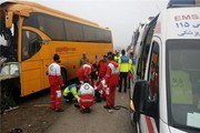 ۳۶ مصدوم و کشته بر اثر تصادف خاور با اتوبوس در جاده نیشابور