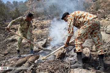مهار آتش سوزی در کوهمره‌سرخی شیراز