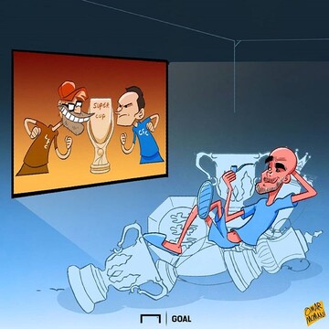 گواردیولا اینطوری سوپرجام را تماشاکرد! 