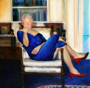 بیل کلینتون، رئیس‌جمهور اسبق آمریکا با لباس زنانه / عکس