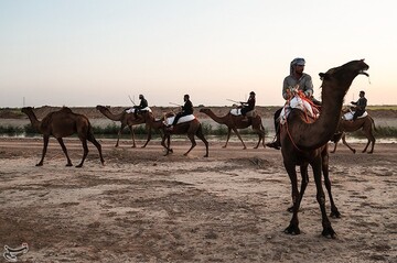 نخستین دوره مسابقات شتر سواری در روستای شیخ زهراب از توابع شهرستان حمیدیه