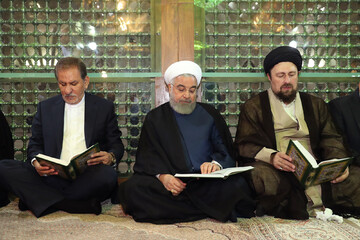 تجدید میثاق رئیس جمهور و اعضای هیأت دولت با آرمان‌های بلند امام خمینی(ره)