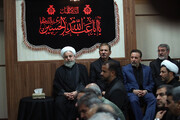 روحانی، جهانگیری و واعظی در مراسم عزاداری نهاد ریاست‌جمهوری +عکس