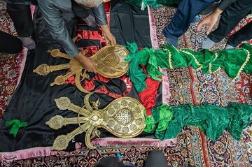 آیین علم بندان شب ششم محرم در ماسوله