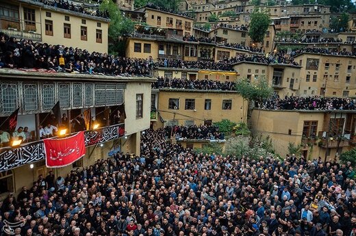 آیین علم بندان شب ششم محرم در ماسوله