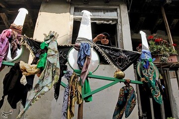 آیین علم بندان روز تاسوعا در روستای زیارت گرگان