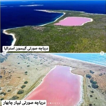 دریاچه صورتی گیبسون استرالیا و دریاچه صورتی لیپار چابهار