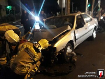 تصادف دو پژو 405 در بلوار ابوذر
