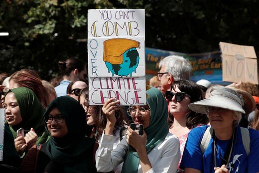 تظاهرات علیه تغییرات اقلیمی در منهتن نیویورک