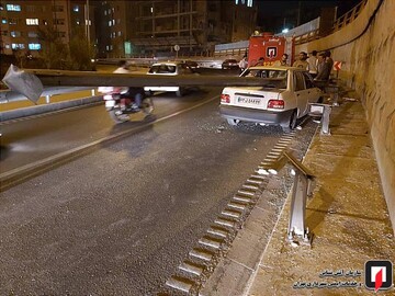 ورود گاردریل به پراید در بزرگراه یادگار امام(ره)