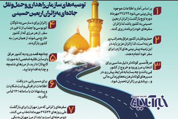 اینفوگرافیک | زائران اربعین حسینی به این نکات توجه داشته باشند اینفوگرافیک | زائران اربعین حسینی به این نکات توجه داشته باشند