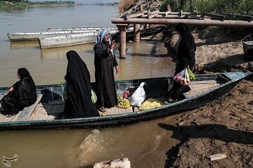 تردد خطرناک اهالی روستاهای عنافچه با قایق