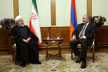 دیدار روحانی با رئیس‌جمهور ارمنستان