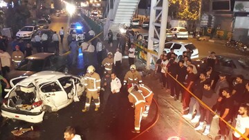 تصادف پژو ۲۰۶ با پرشیا و پژو ۴۰۵ در خیابان رسالت