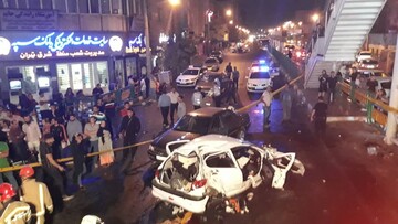تصادف پژو ۲۰۶ با پرشیا و پژو ۴۰۵ در خیابان رسالت