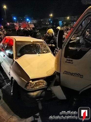 تصادف پراید با کامیونت در خیابان تهرانپارس