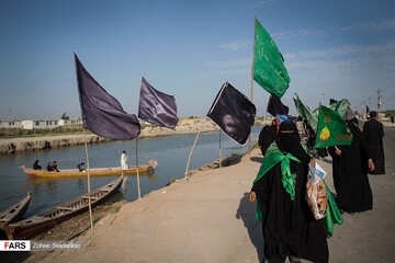 زائران اربعین حسینی در منطقه چبایش عراق