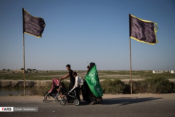زائران اربعین حسینی در منطقه چبایش عراق