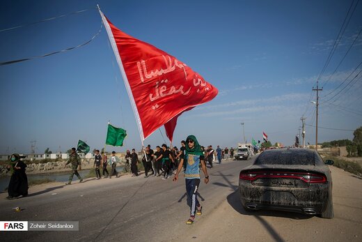 زائران اربعین حسینی در منطقه چبایش عراق