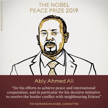 نوبل صلح ۲۰۱۹ به نخست‌وزیر اتیوپی رسید