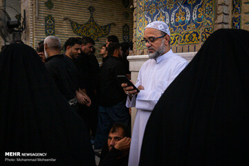 زائران اربعین در حرم امام علی (ع)