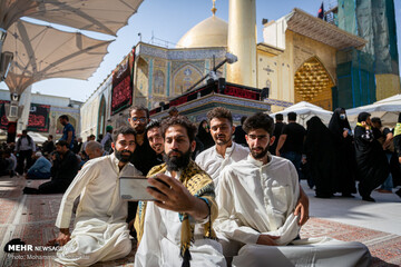 زائران اربعین در حرم امام علی (ع)