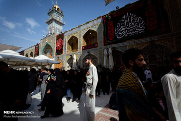 زائران اربعین در حرم امام علی (ع)