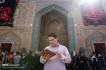 زائران اربعین در حرم امام علی (ع)